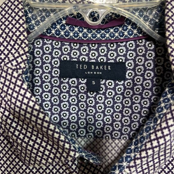 Ted Baker London Long Sleeve Circle Geo Print Shirt Size Mens S - Picture 9 of 11